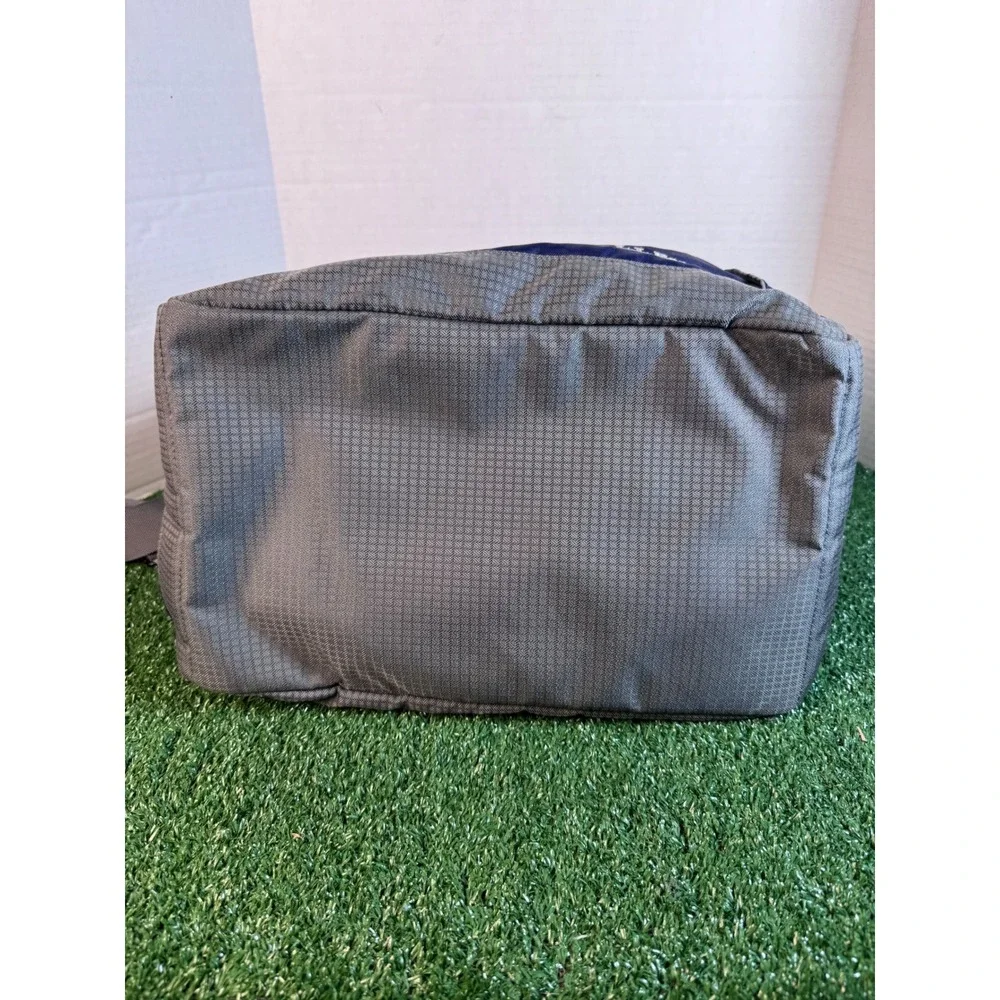 LL Bean Navy Blue Ripstop Nylon Small Duffel Bag Shoulder Strap Insulated Top
